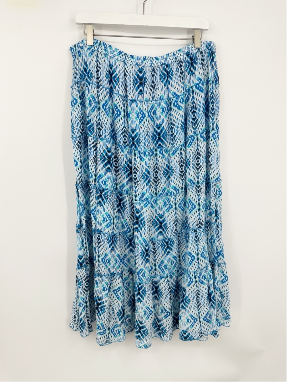 Vintage Y2K Blue Maxi Skirt Size XL Whimsical Fairycore Beach